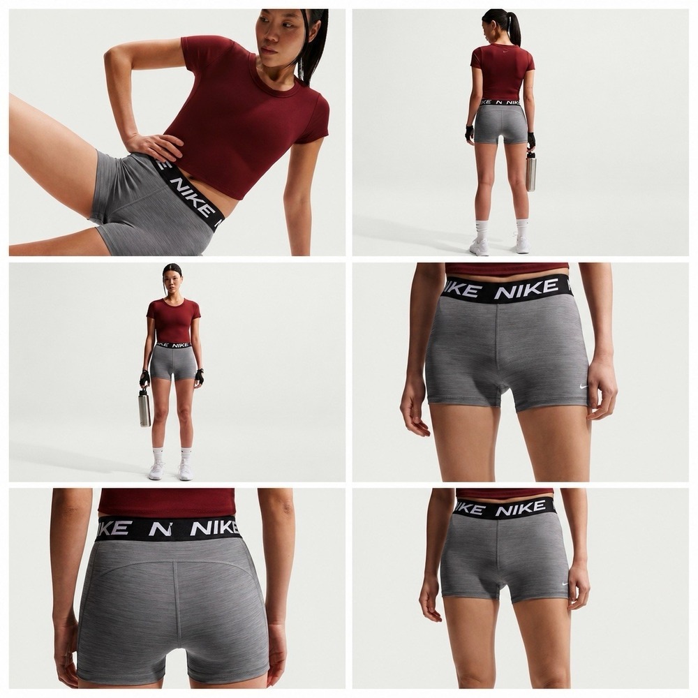 Nike Pro Women's Dri-FIT 5" Training Shorts Gray Size S Compression